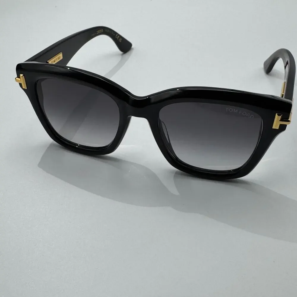 Tom Ford Sunglasses Icon TF1329-F 01B Black Butterfly Gray Gradient Asian Fit
